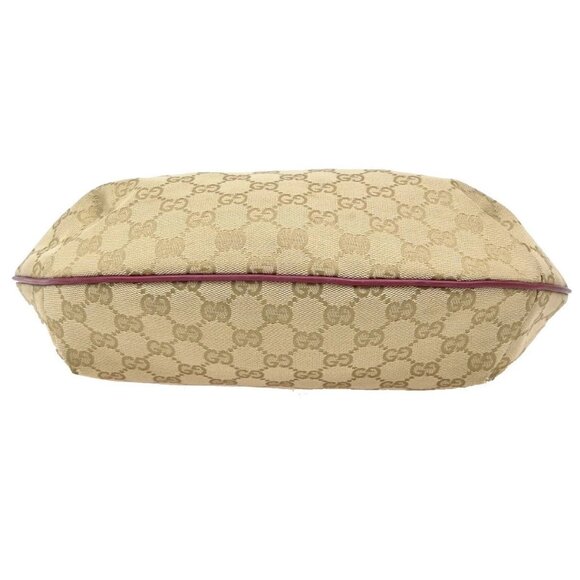 GUCCI Logo GG Pattern Sherry Shoulder Bag Canvas Leather Brown Red Italy 76KA943 - Picture 5 of 16
